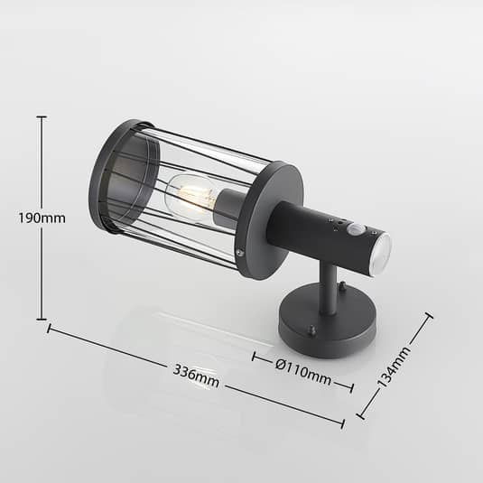 Lindby Yonan Außenwandleuchte Wandleuchte Wandlampe Lampe Leuchte IP44 Sensor