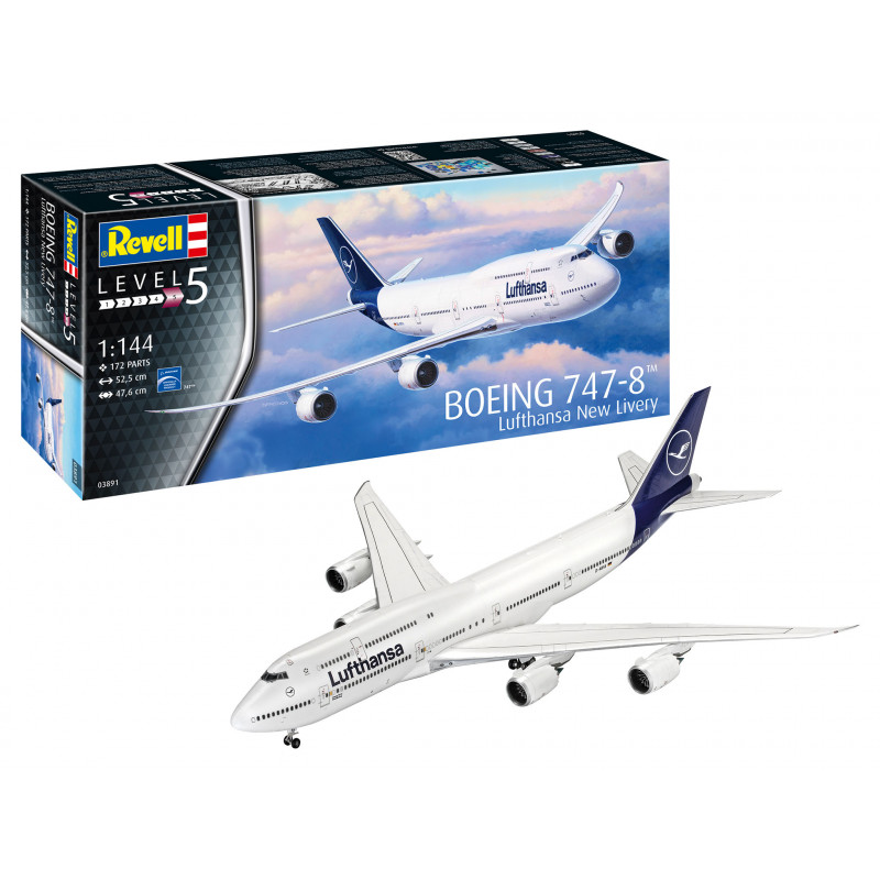 B-Ware Revell Boeing 747 8 Lufthansa New Livery Flugmodell Bausatz 1:144 Flugzeug Model