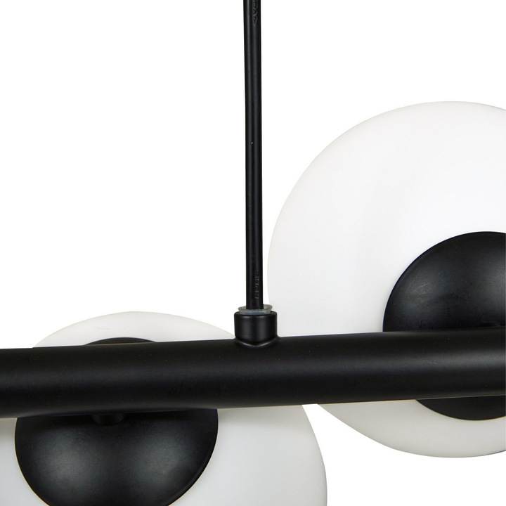 Lucande Hängeleuchte Isandro Hängelampe Leuchte Lampe Schwarz / Opal 7 Flammig B-Ware