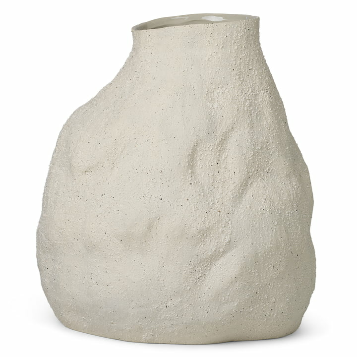 Ferm Living Vulca Vase Blumenvase Pflanzenvase Blumentop Deko Off White Stone B-Ware