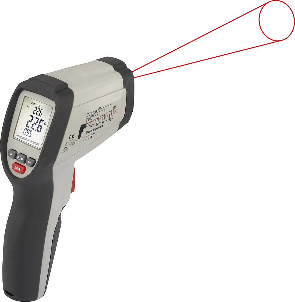 Voltcraft IR 800-20C Infrarot-Thermometer Optik 20:1 -40 bis 800 °C Pyrometer