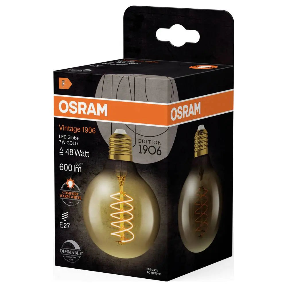 B-Ware Osram Led Lampe Glühbirne E27 Globeform Warmweiß Dimmbar 7 W 80 X 120 Mm 6 Stück - 4099854090820