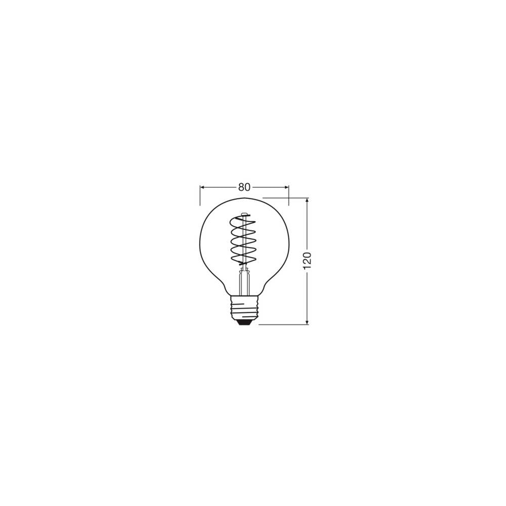 OSRAM LED Lampe Glühbirne E27 Globeform Warmweiß dimmbar 7 W 80 x 120 mm 6 STÜCK - 4099854090820
