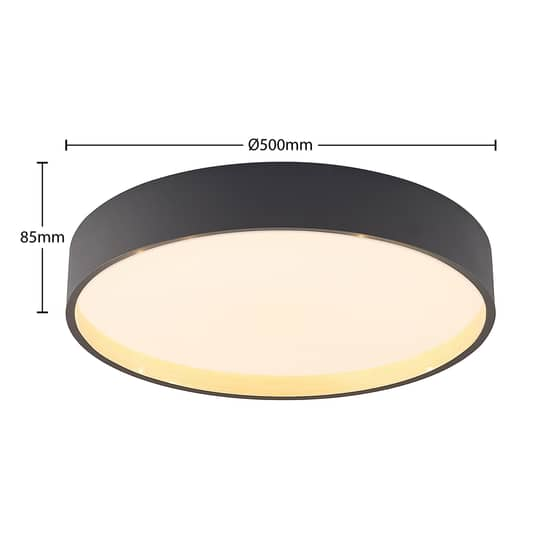 B-Ware Lindby Todor Led Deckenlampe Deckenlampe Lampe Leuchte Rund Dunkelgrau ø 50 Cm