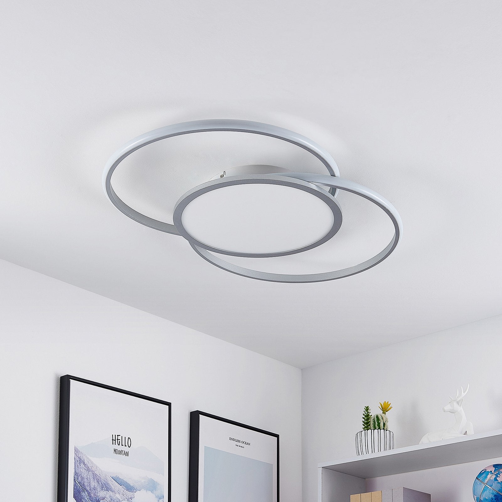Lucande Deckenleuchte Deckenlampe LED Senne Silber Leuchte Lampe Wohnzimmer Mode - 4251096597646