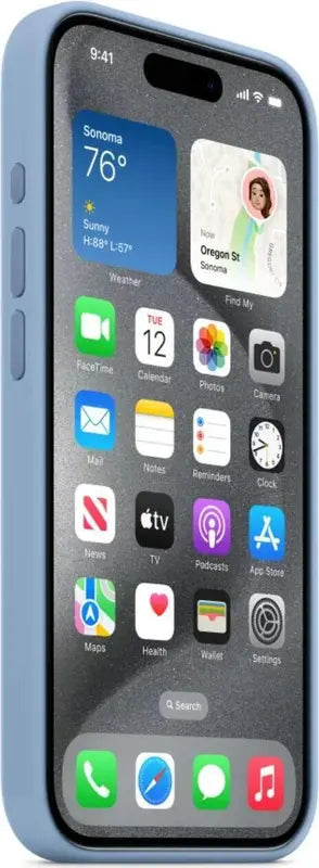 B-Ware Apple Hülle Case Schutzhülle Silikon Mag Safe I Phone 15 Pro Max Blau Winter Blue - 194253940234