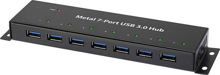 Renkforce 7 Port Usb 3.0 Hub Verteiler Kabel Wandmontage Metall Schwarz 5 G Bit/S B-Ware