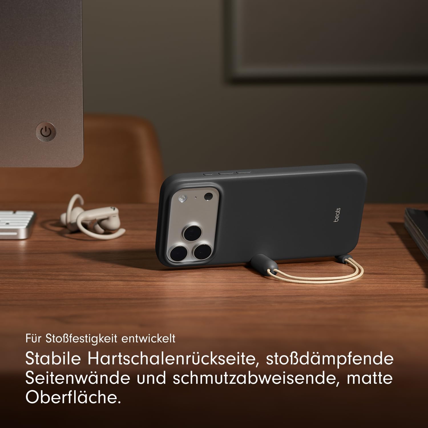 B-Ware Beats Hülle Tasche I Phone 17 Pro Max Mag Safe Ständer Trageschlaufe Granitgrau - 195950727906