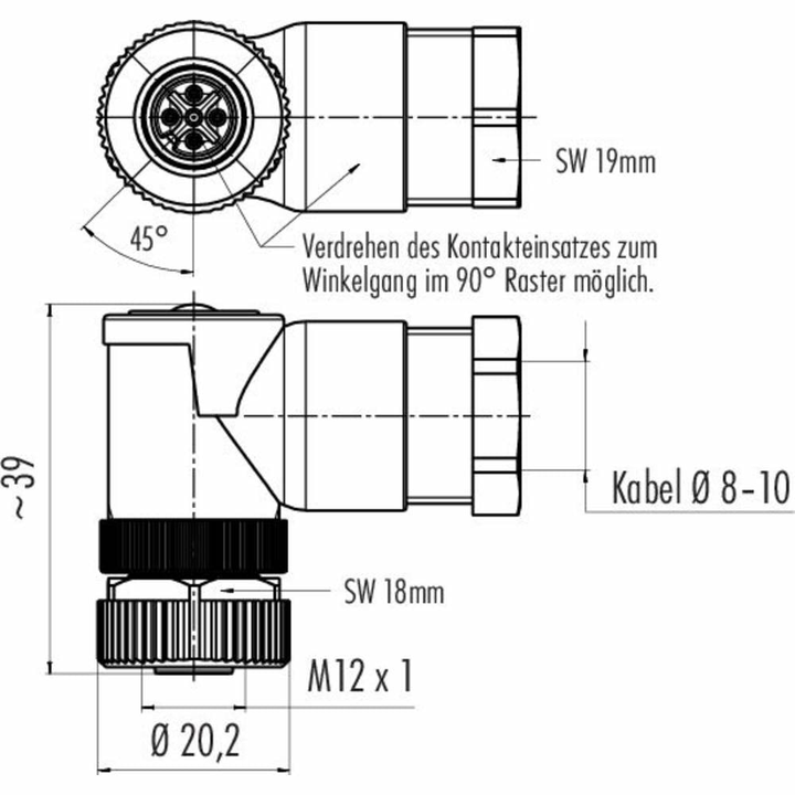 Binder Buchse Sensorverbinder Aktorverbinder Steckverbinder unkonfektioniert