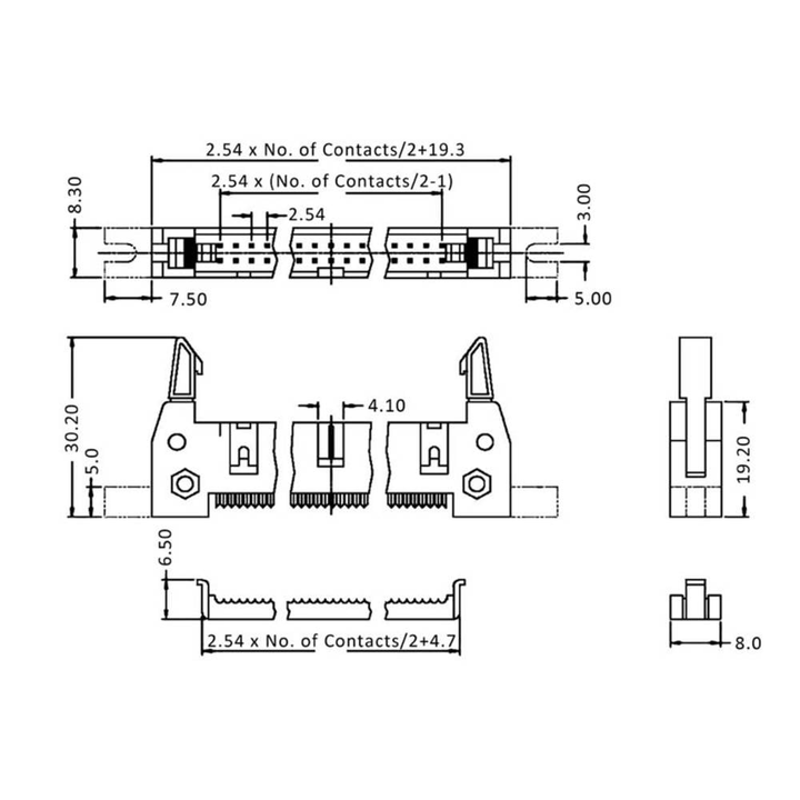 econ connect WS20SKVL Stiftleiste Wannenstecker Stecker Verbinder 10 STÜCK