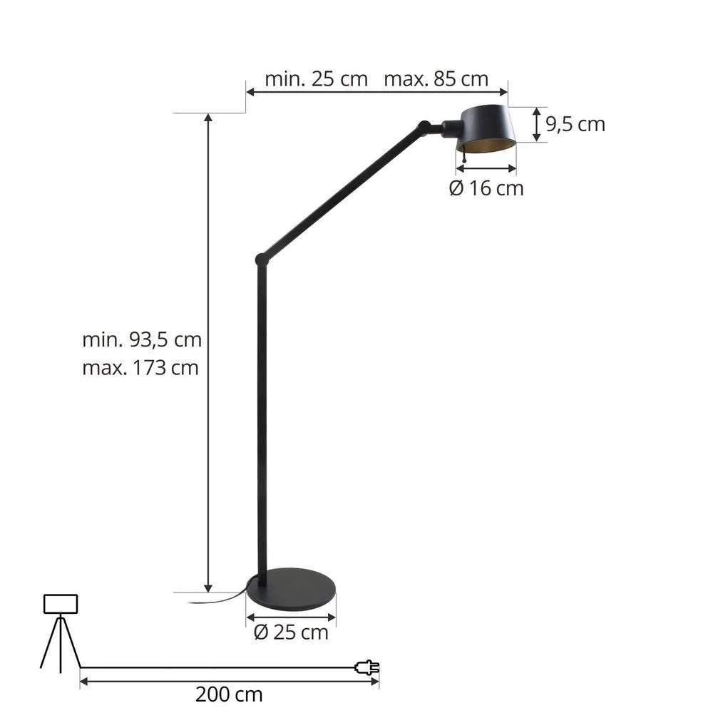 B-Ware Lucande Silka H173 Stehleuchte Stehlampe Leuchte Lampe Standleuchte Standlampe