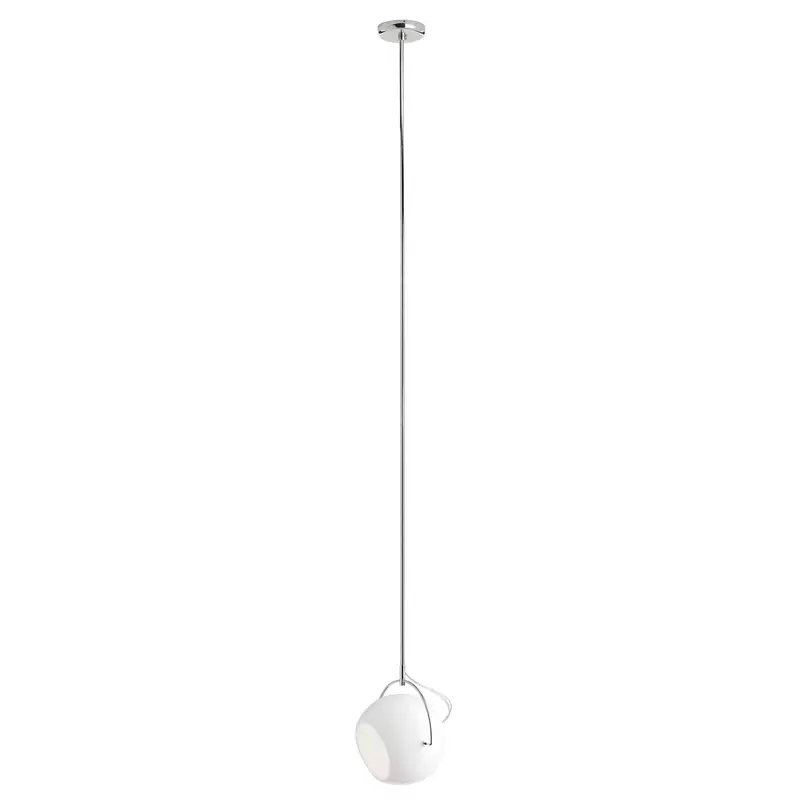 Fabbian Beluga weiß Glas-Hängeleuchte Pendellampe Hängelampe Licht 14 cm G9