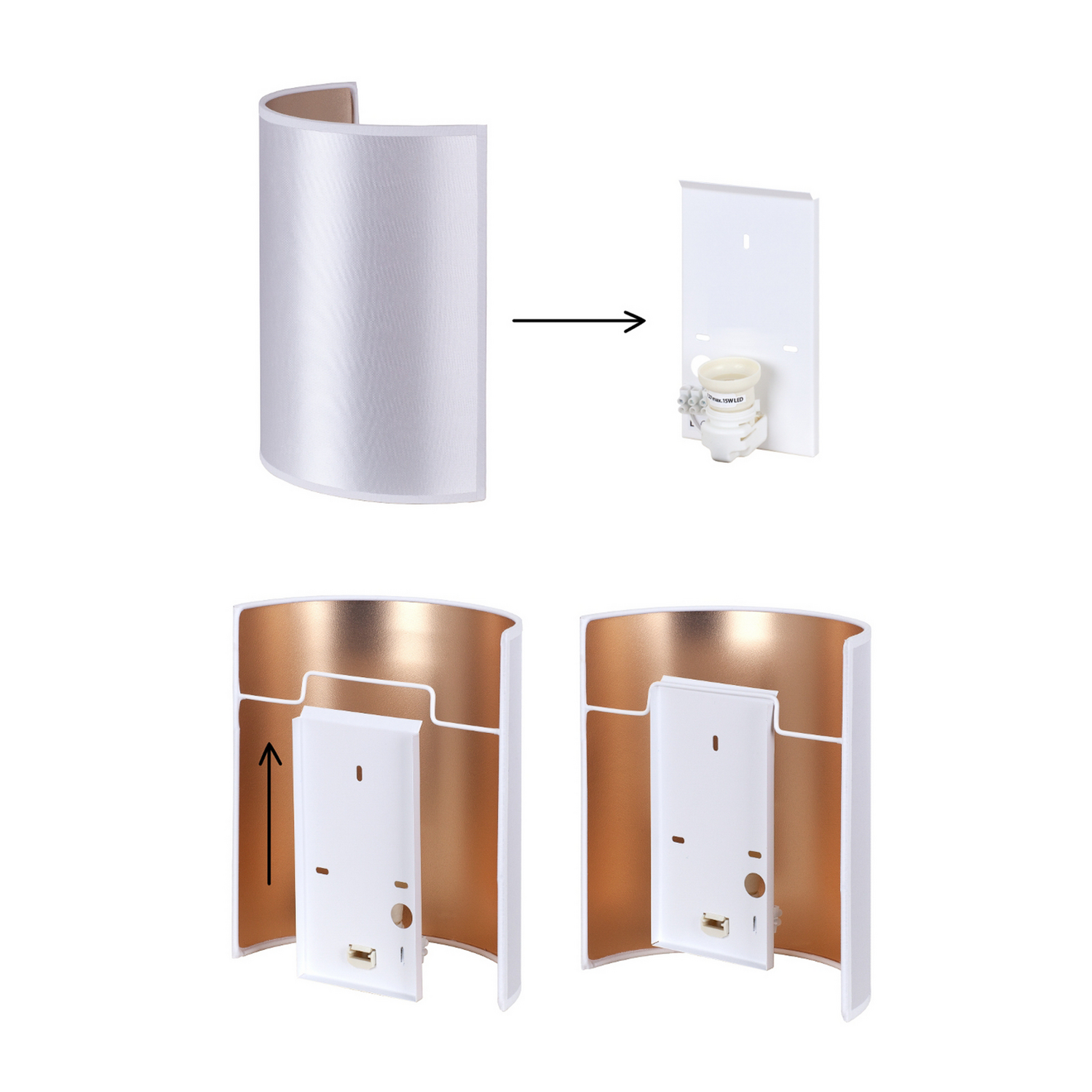 Envostar Wandlampe Leuchte Lampe Idun Grau Kunstleder 24cm Siehe Text/Foto B-Ware - 4251911790283