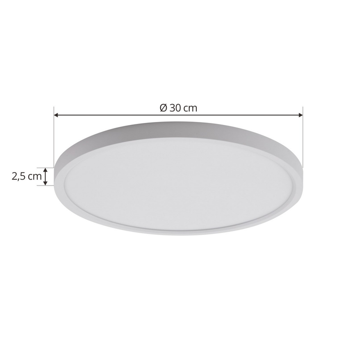 Lindby LED-Deckenleuchte Deika Deckenlampe Deckenlicht 30 cm weiß Kunststoff CCT