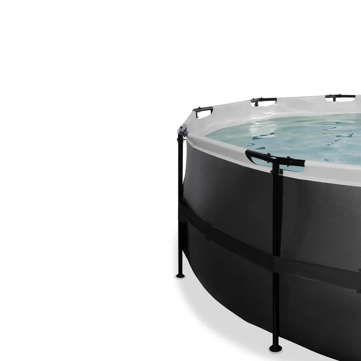 EXIT Aufstellpool Framepool-Set BlackLeather Style rund Ø 427 x 122 cm Pool159