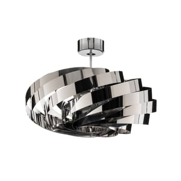 Plafonnier Domiluce Vento, lampe de plafond en chrome-nickel Ø60cm