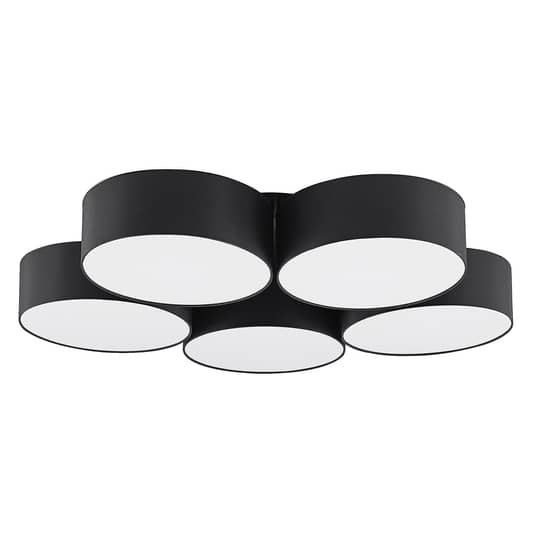 Lindby Janita LED-Stoffdeckenlampe 5-fl. schwarz Deckenlampe Deckenlicht LED69