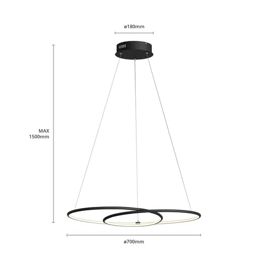 Lindby Lucy LED-Hängeleuchte Deckenlampe Pendelleuchte Lampe Leuchte schwarz 780