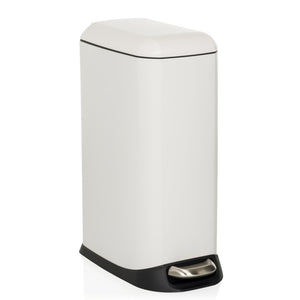 B-Ware hjh OFFICE CLEAN SLIM Abfallsammler Mülleimer 20L Stahl weiß Treteimer Mülltonne