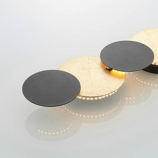 Lindby Grazyna LED-Wandleuchte Wandleuchte Designer Lampe Leuchte schwarz gold 1