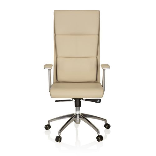 hjh OFFICE Bürostuhl Chefsessel MONZA 20 Drehstuhl Büro Stuhl Sessel Leder beige