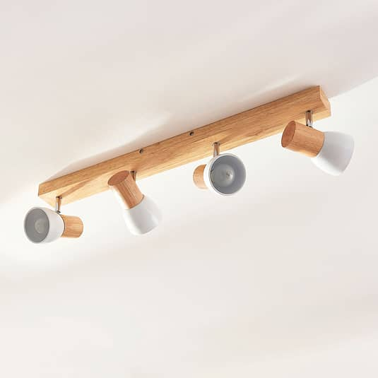 B-Ware Lindby Deckenlampe Thorin Deckenstrahler Hängelampe Lampe Leuchte E14 Holz W870