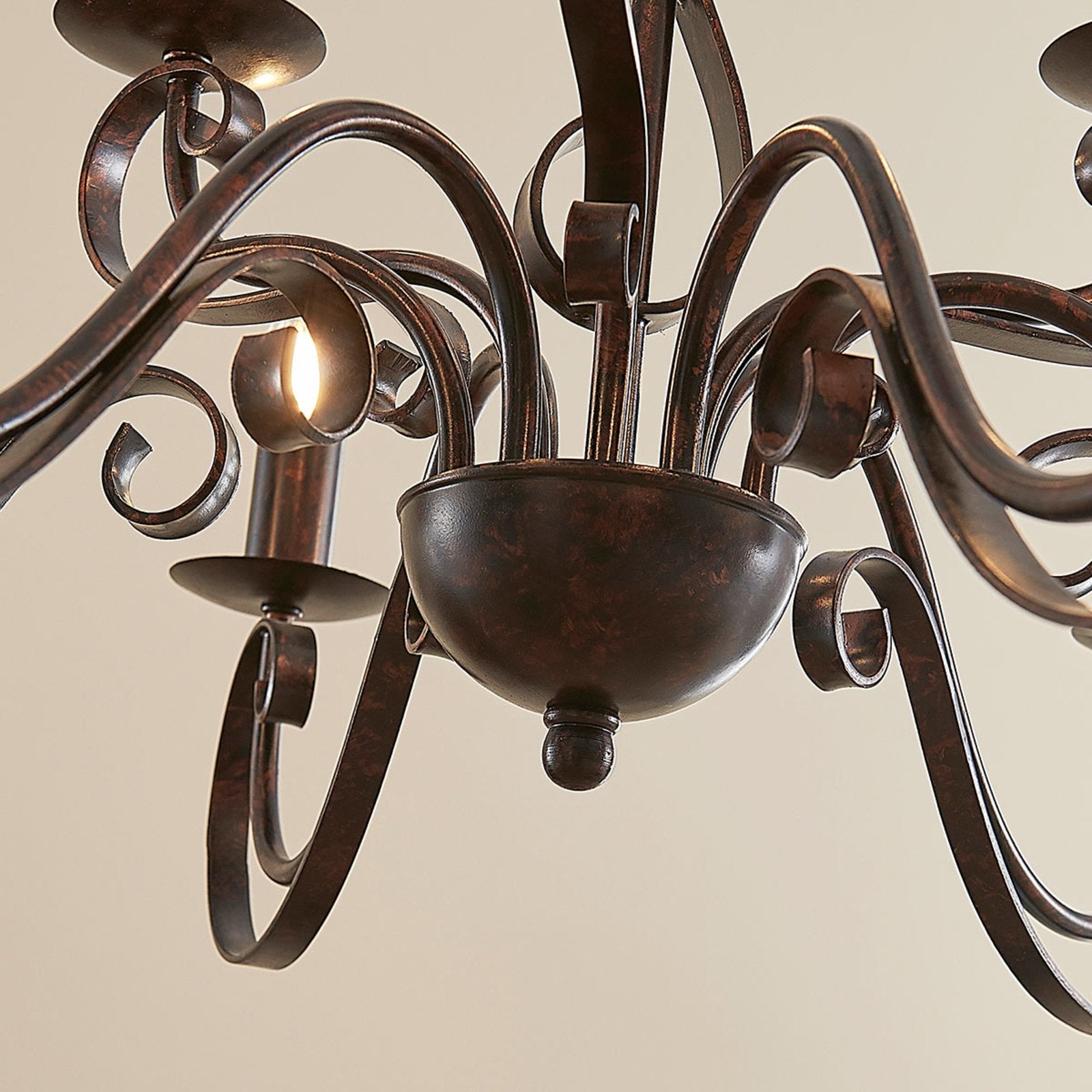 Lindby Landhaus-Kronleuchter Caleb Hängeleuchte Deckenlampe Pendelleuchte E14 - 4251096509991
