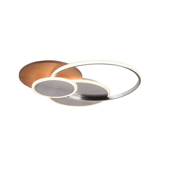 Palma LED-Deckenlampe Deckenlampe Lampe Leuchte 50 Watt Holz silber weiß