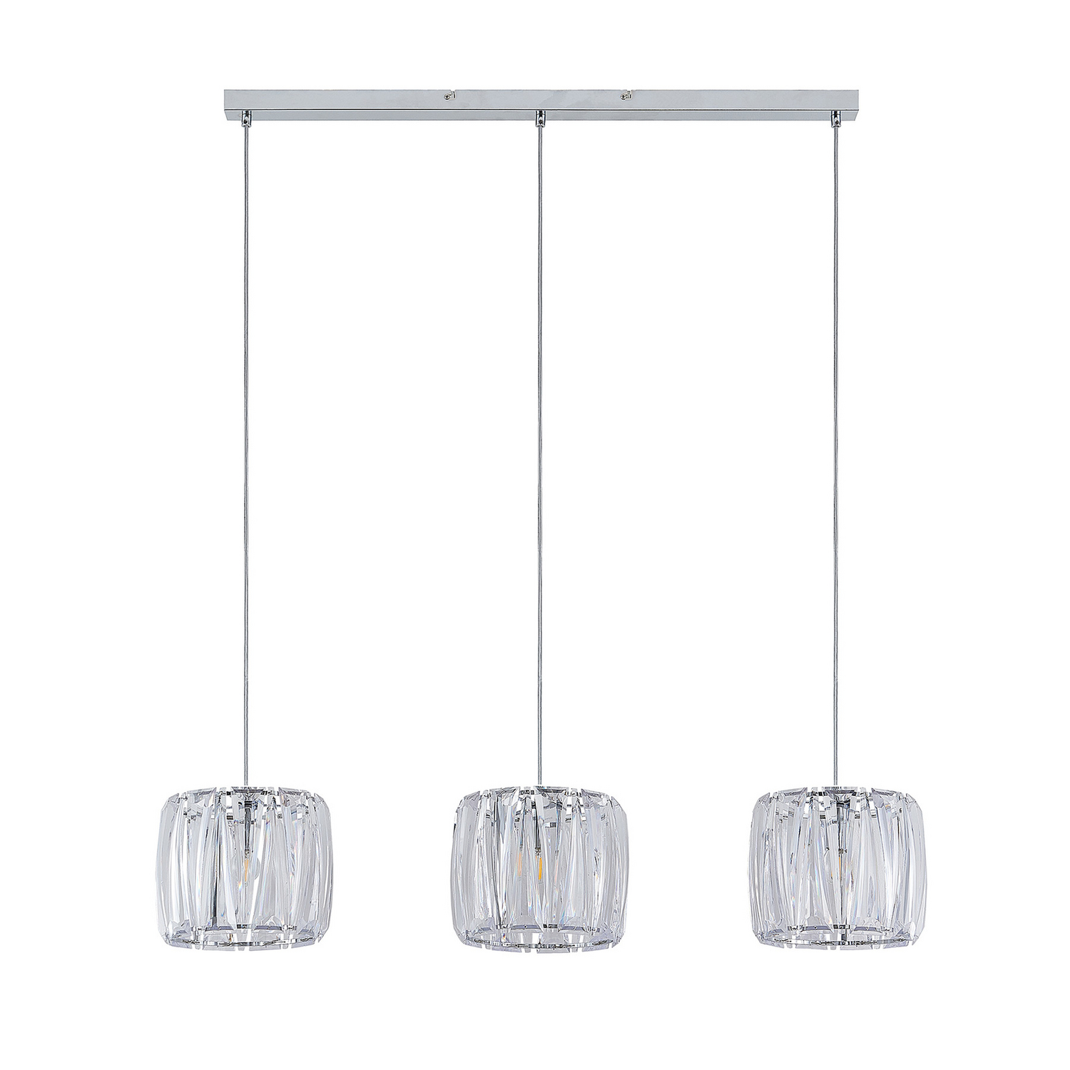 B-Ware Lindby Sofia Balkenleuchte Pendelleuchte Deckenlampe Dreiflammig Klar Chrom
