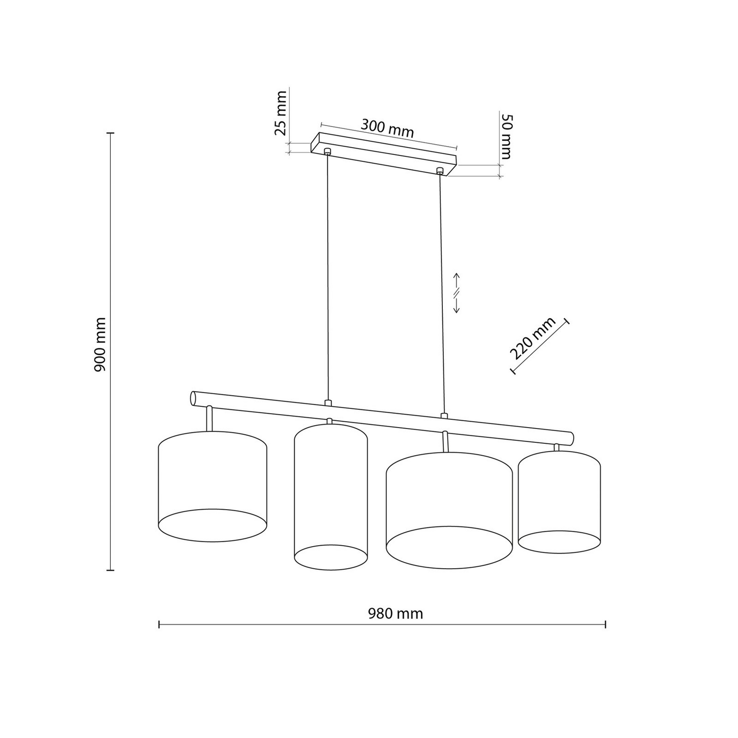 B-Ware Tk Lighting Hängeleuchte Deva Nature 4 Flammig Textil Hängelampe E27 Led Leuc468