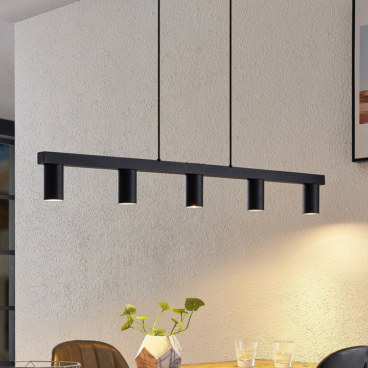 Lindby Baliko Hängeleuchte Deckenlampe Lampe Pendelleuchte 5-flmg GU10 schwarz