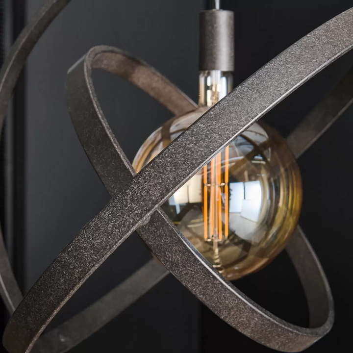 Hängeleuchte Orbit Hängelampe Deckenlampe Leuchte mit drei Ringen 1-flg schwarz
