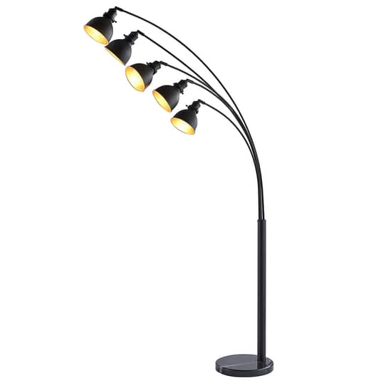 Lindby Fünfflammige Stehlampe Lira Schwarz Gold Standleuchte Stehleuchte E27186 B-Ware - 4251096529838