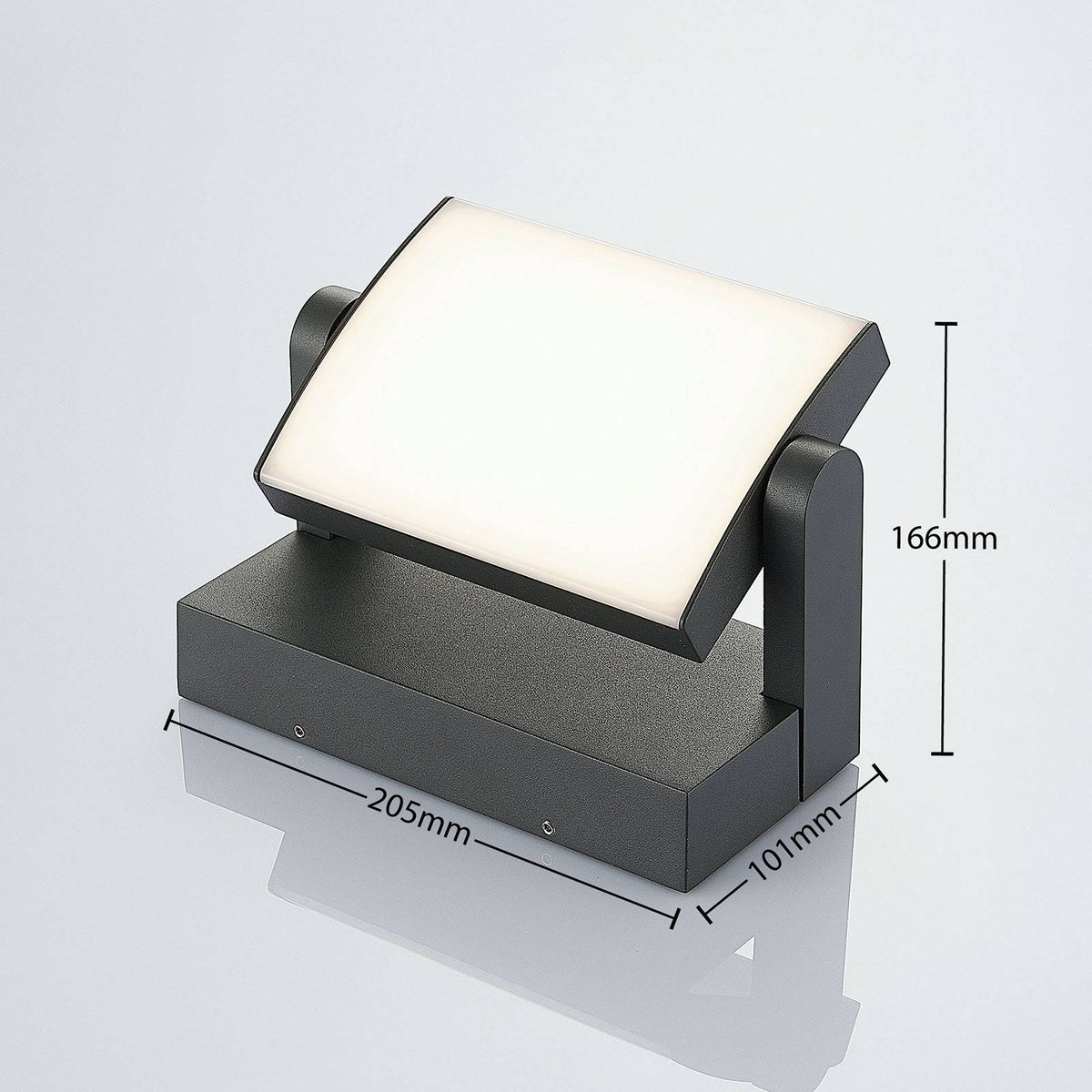 Lindby Außenwandleuchte Wandlampe LED Sherin dunkelgrau schwenkbar - 4251096554496