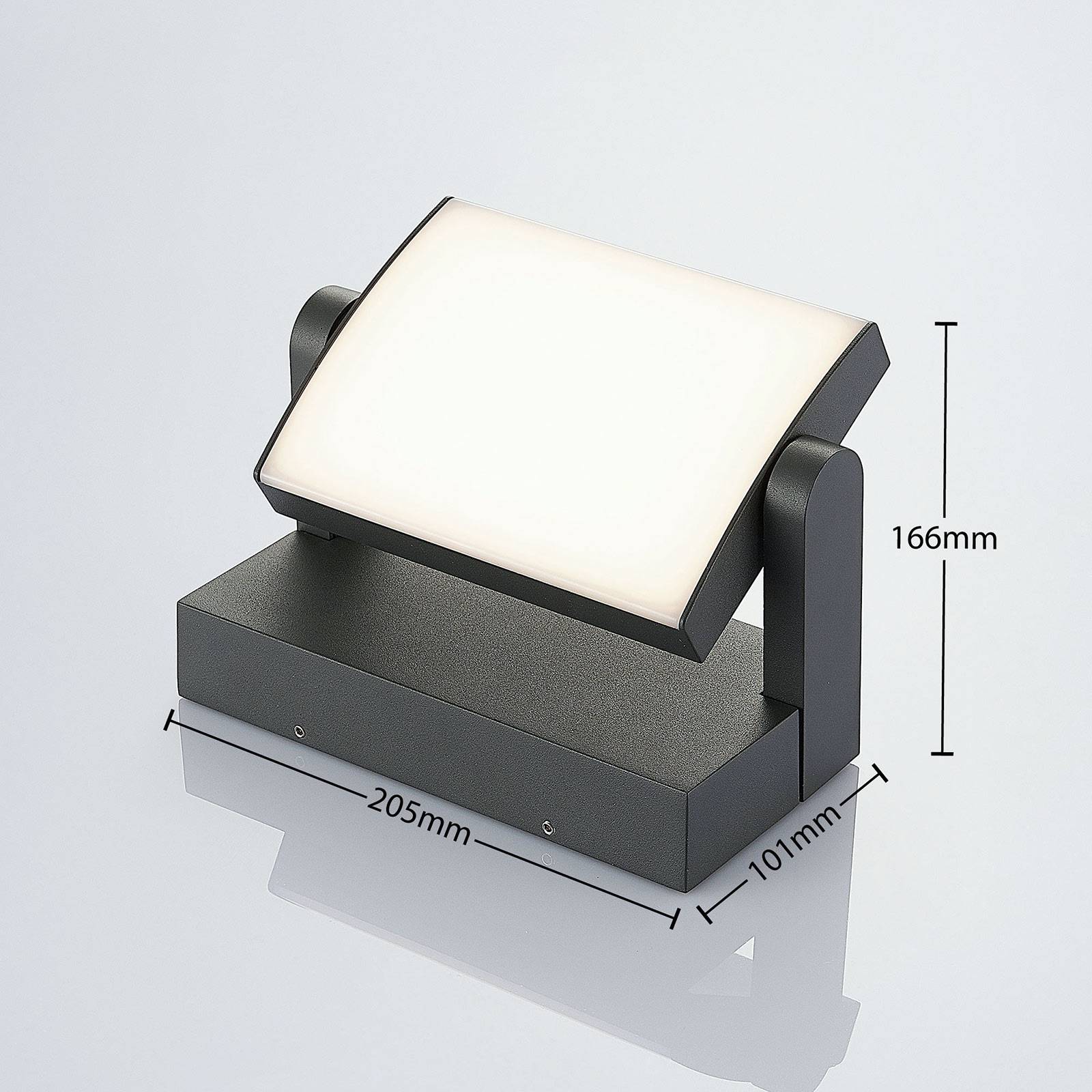 Lindby Außenwandleuchte Wandlampe LED Sherin dunkelgrau schwenkbar - 4251096554496