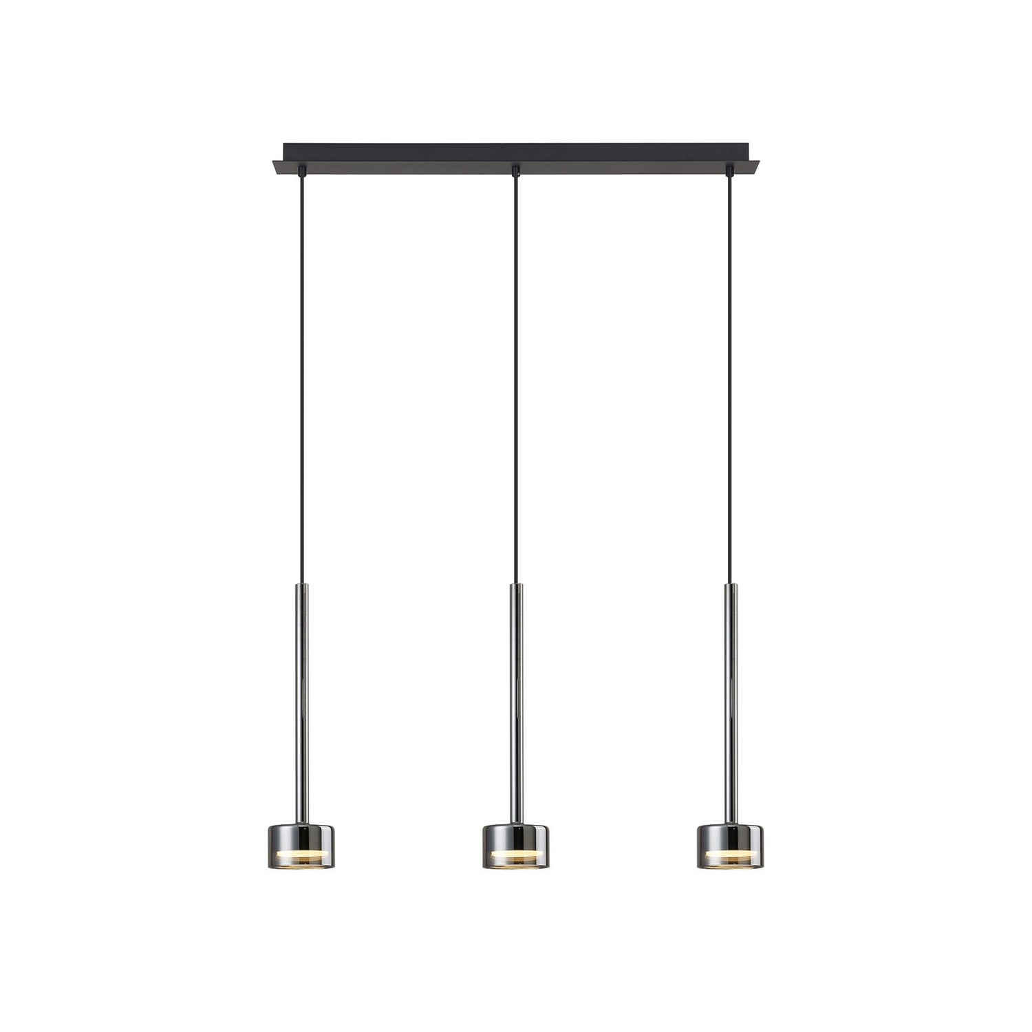 Mantra Iluminación Hängelampe Tonic Schwarz/Chrom Balken Metall Glas Deckenlampe B-Ware - 8435153278839