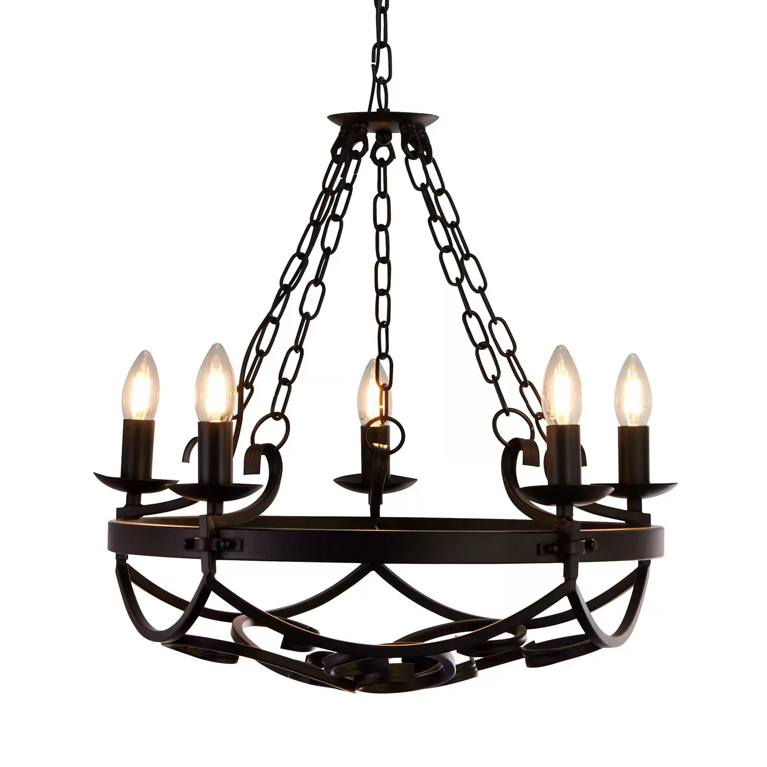 B-Ware Searchlight Kronleuchter Cartwheel Iii Fünfflammig ø 54 Cm Deckenleuchte Lampe