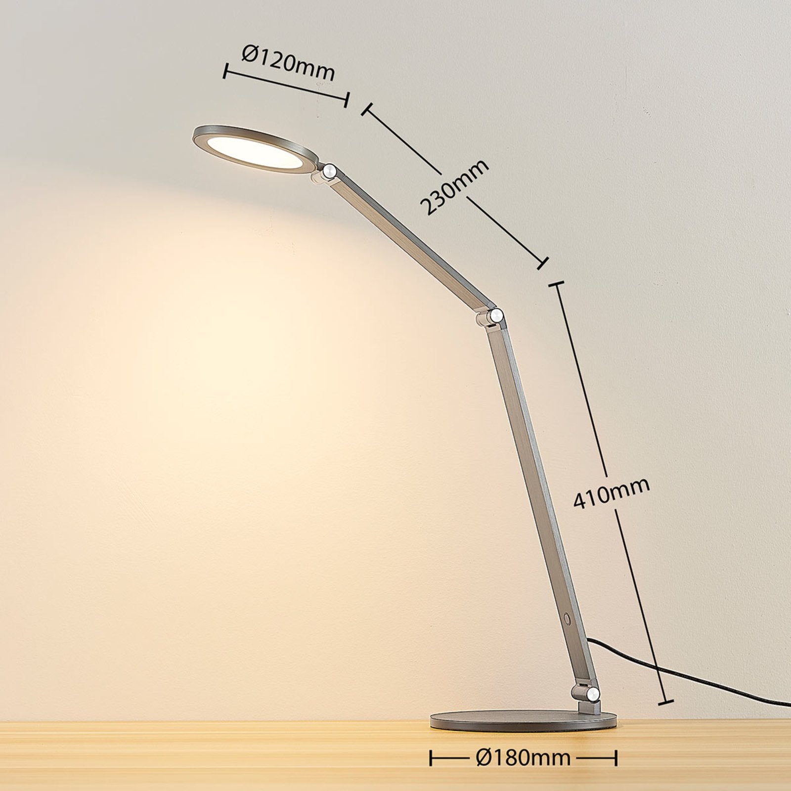 Lucande LED-Schreibtischlampe Mion Schreibtischleuchte Nachttischlampe Dimmer - 4251096542059