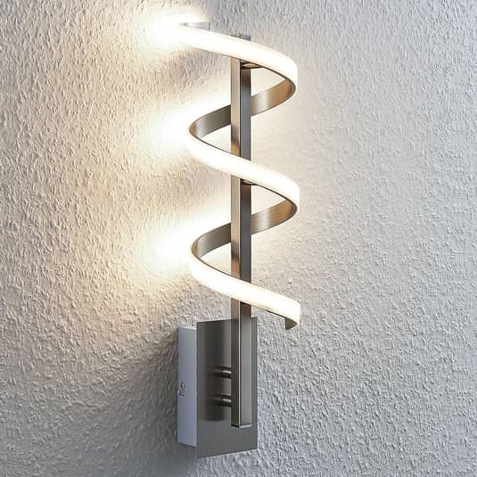 Applique murale LED Lindby Pierre, qualité B, pour couloir, 12,5 W, blanc nickelé 