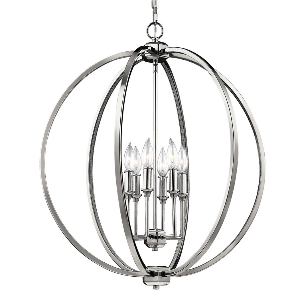 Feiss Corinne Glanzvolle Hängeleuchte Hängelampe Deckenlampe Mit Nickelfinish B-Ware - 5024005280316