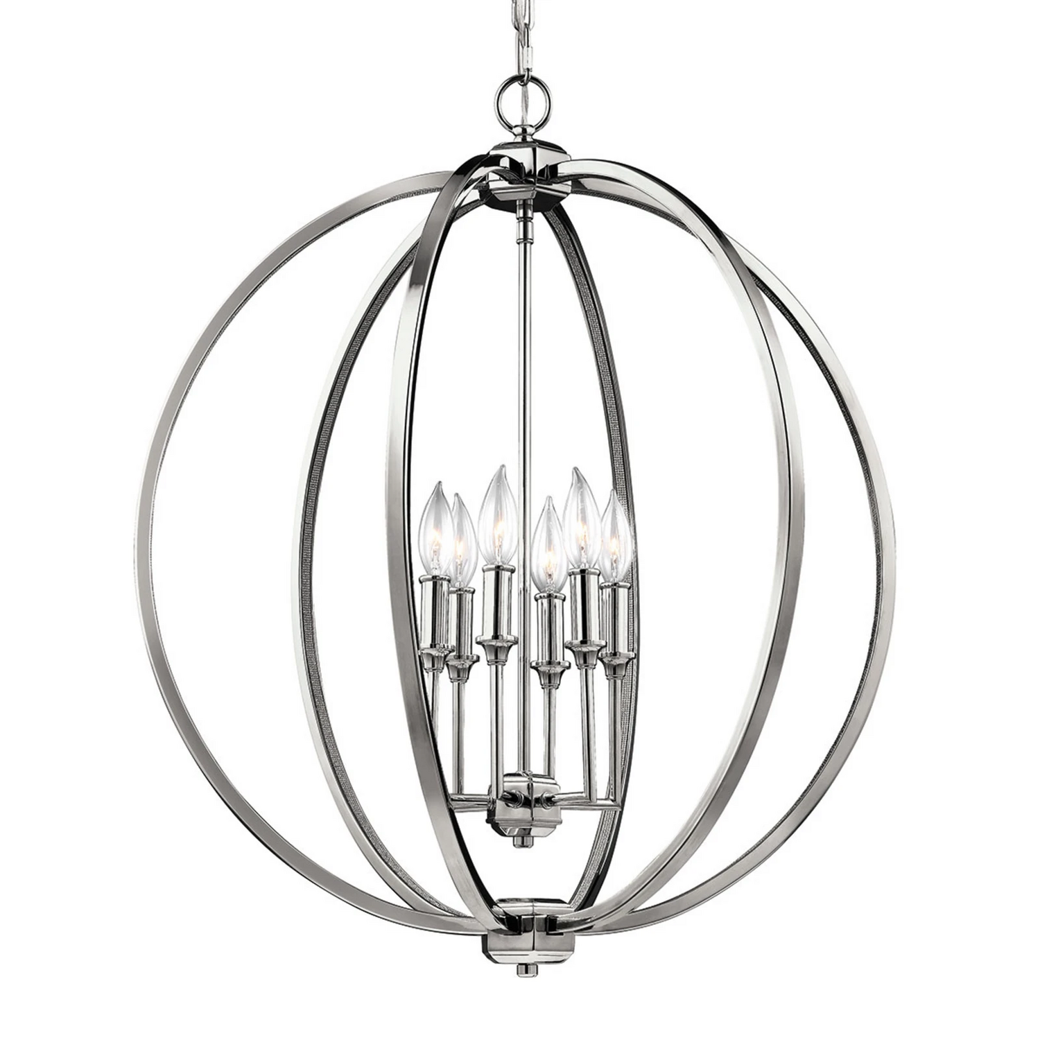 Feiss Corinne Glanzvolle Hängeleuchte Hängelampe Deckenlampe Mit Nickelfinish B-Ware - 5024005280316