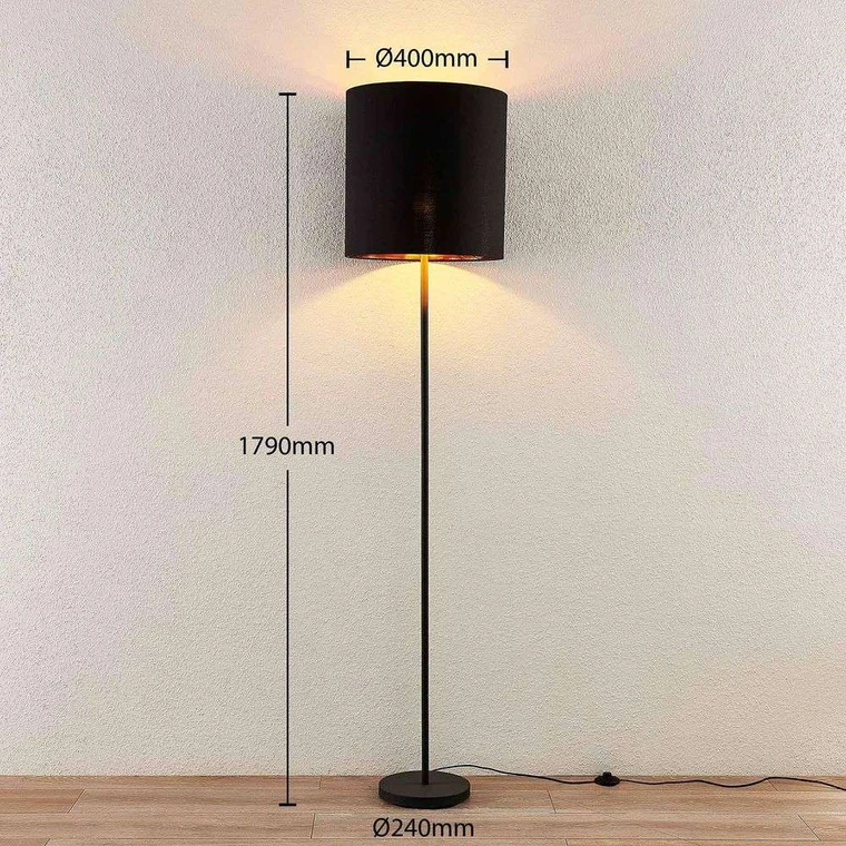 Lampadaire, lampe sur pied, lampe de lecture Lindby Nymar 