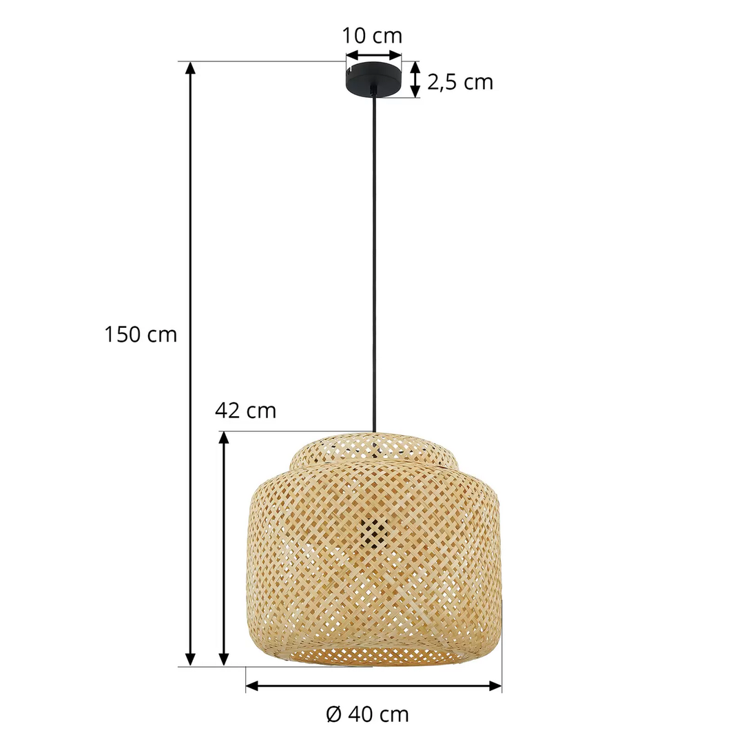 Lindby Hängeleuchte Venora ø 40 Cm Einstufig Bambus E27 Deckenlampe Lampe S61 B-Ware