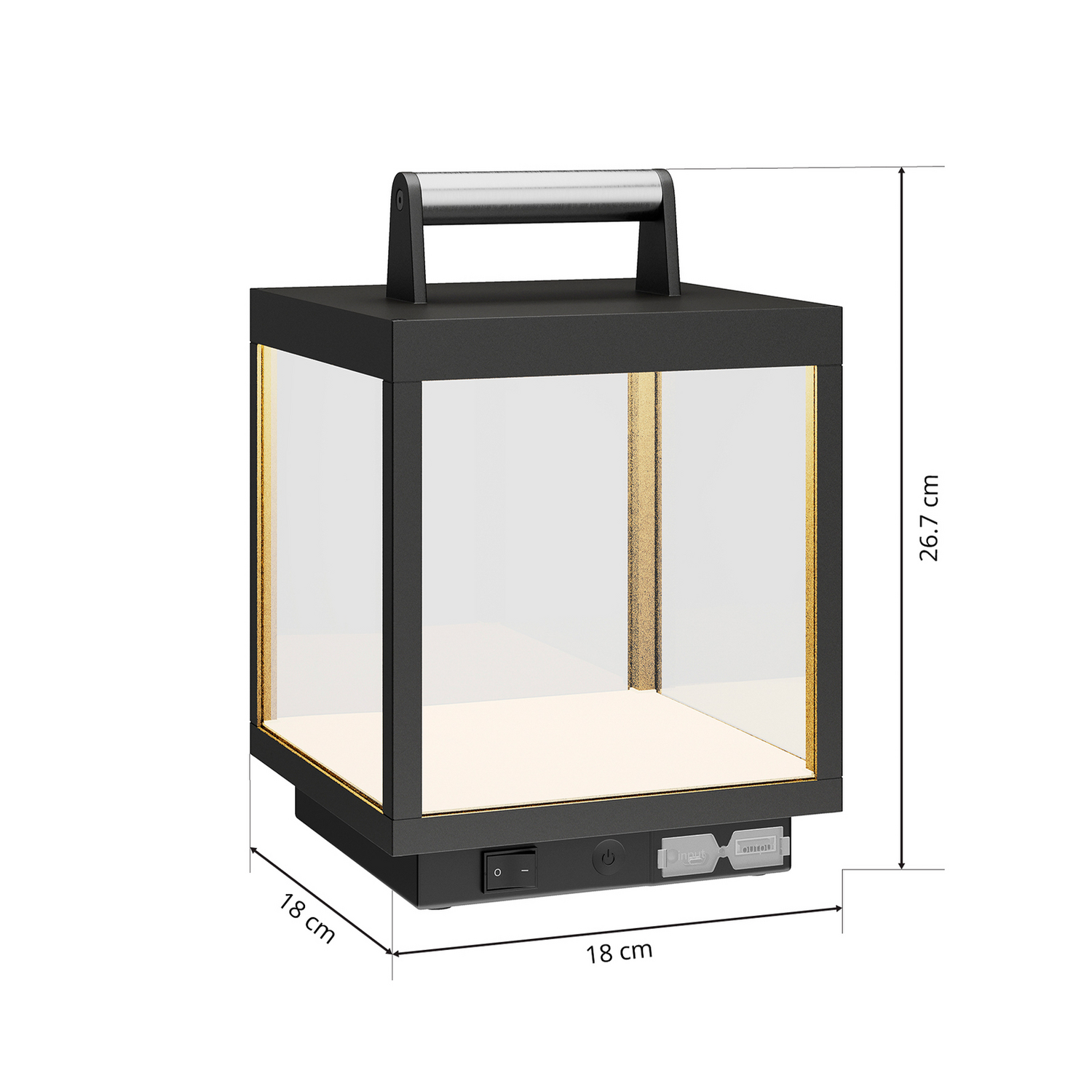 B-Ware Lucande Tischleuchte Akku Lampe Led Cube Graphitgrau Aluminium Glas Dimmbar Warm