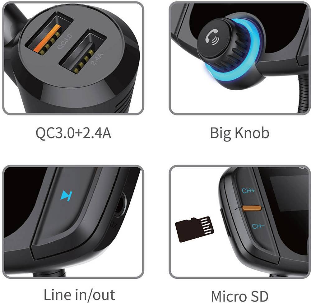B-Ware Renkforce Rf Fmd 01 Fm Transmitter Bluetooth Micro Sd Klinke Usb Inkl.
