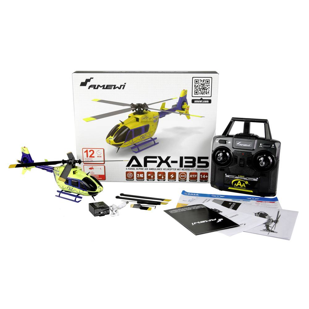 Amewi AFX-135 Alpine Air Ambulance RC Hubschrauber Modellhubschrauber DEFEKTWARE