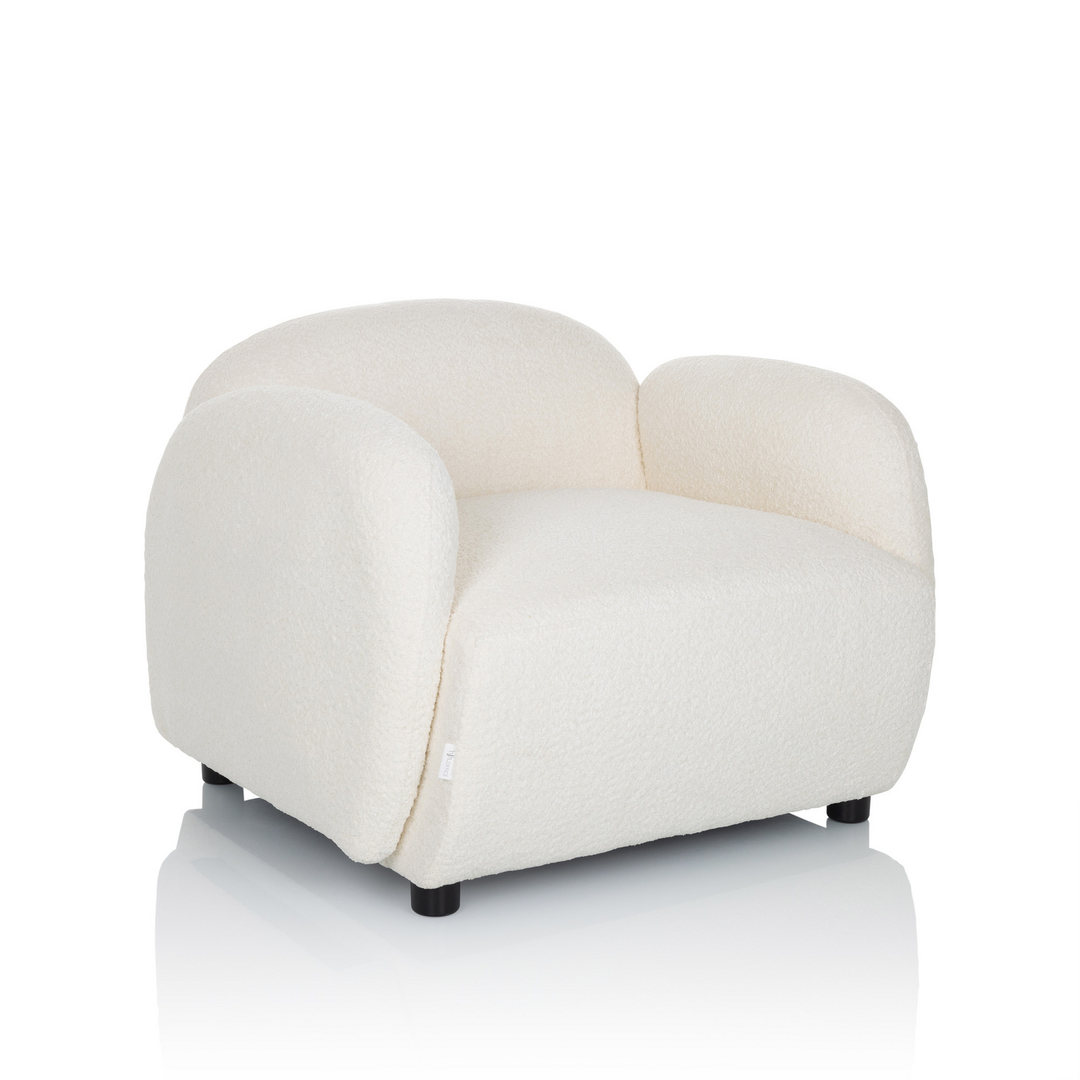 Hjh Living Loungesessel Relaxsessel Verduna Sessel Lounge Deko Stoff Bouclé Weiß B-Ware