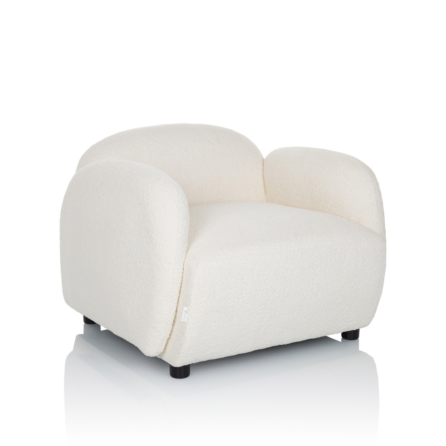 B-Ware Hjh Living Loungesessel Relaxsessel Verduna Sessel Lounge Deko Stoff Bouclé Weiß