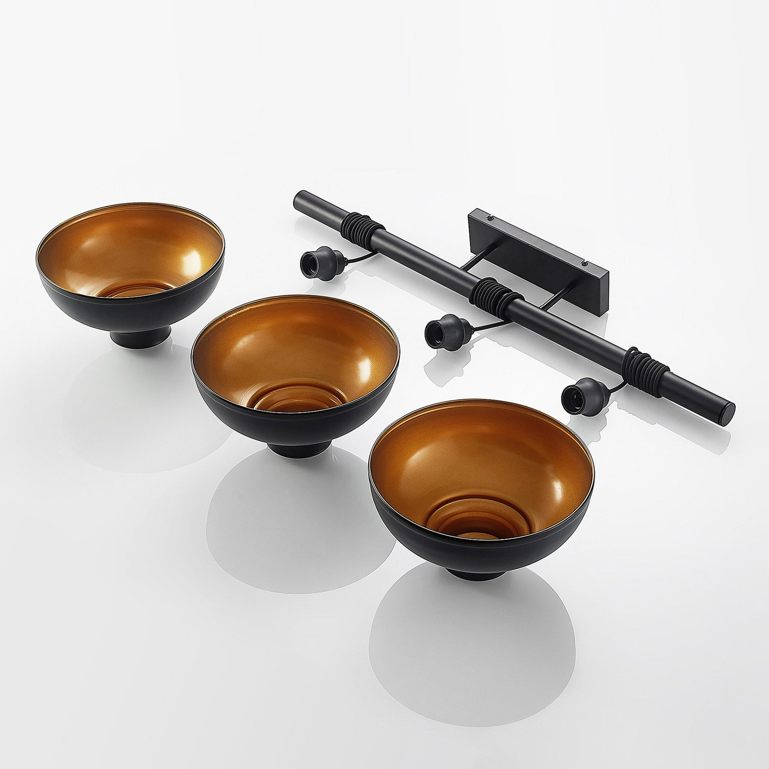 Lindby Emna Pendelleuchte Deckenlampe Hängeleuchte E27 Dreiflammig Schwarz Gold B-Ware - 4251911726428