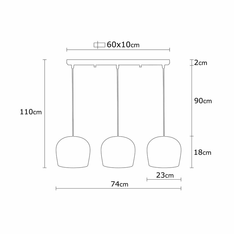 Mercury Row Excalibur Pendelleuchte Deckenleuchte Lampe Linear 3 Flammig Schw456 B-Ware - 8681875576054